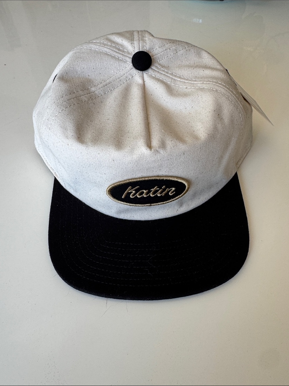 Katin Hat Cream and Black with Embroidered Logo BRAND NEW